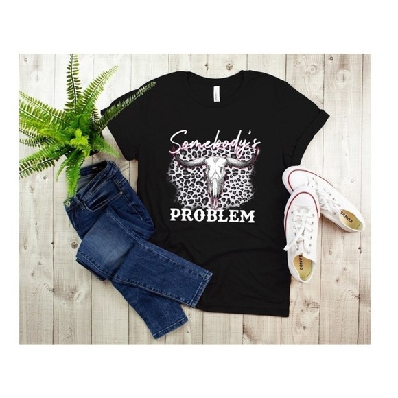 Michelle
L Other - Somebodys Problem Western Concert Leopard Print Graphic Fan Unisex T-Shirt